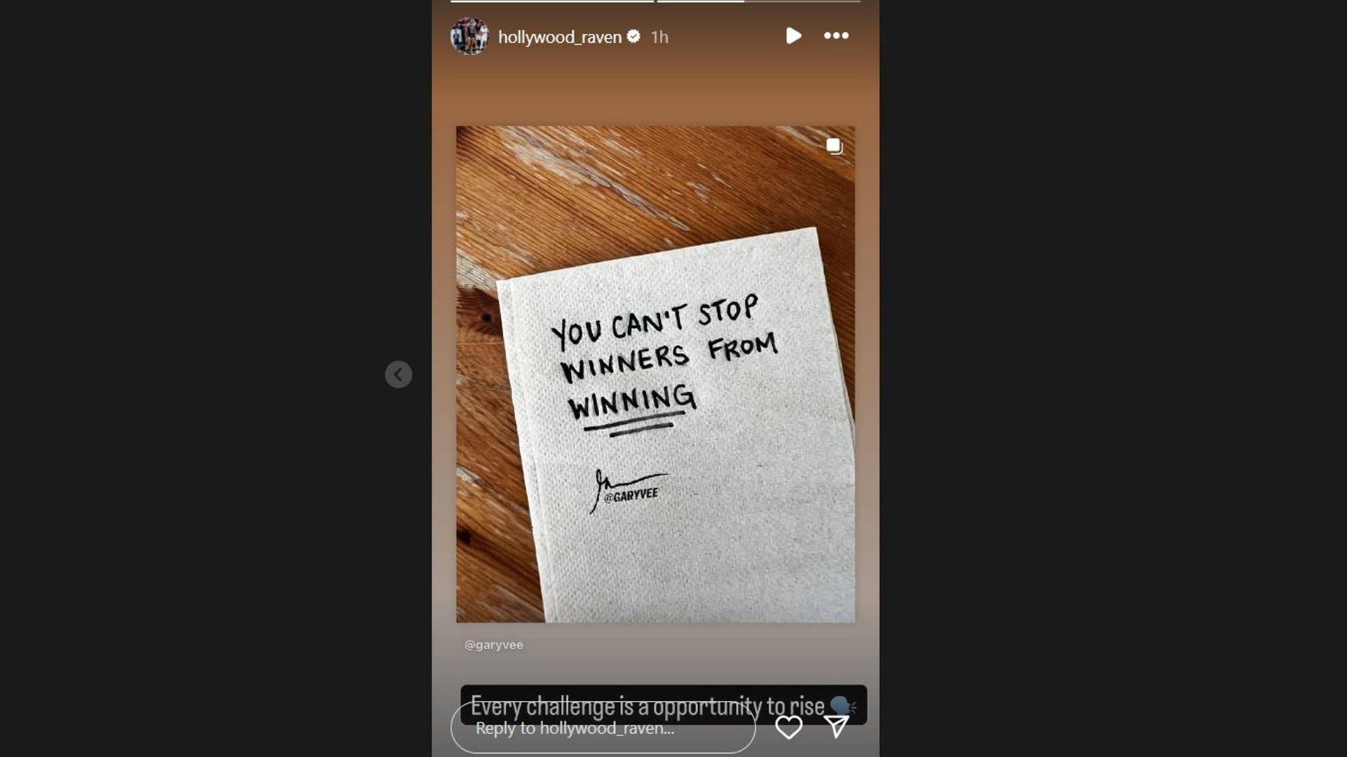 South Carolina star Raven Johnson echoes motivational words about rising against every challenge. Credit: IG/@hollywood_raven